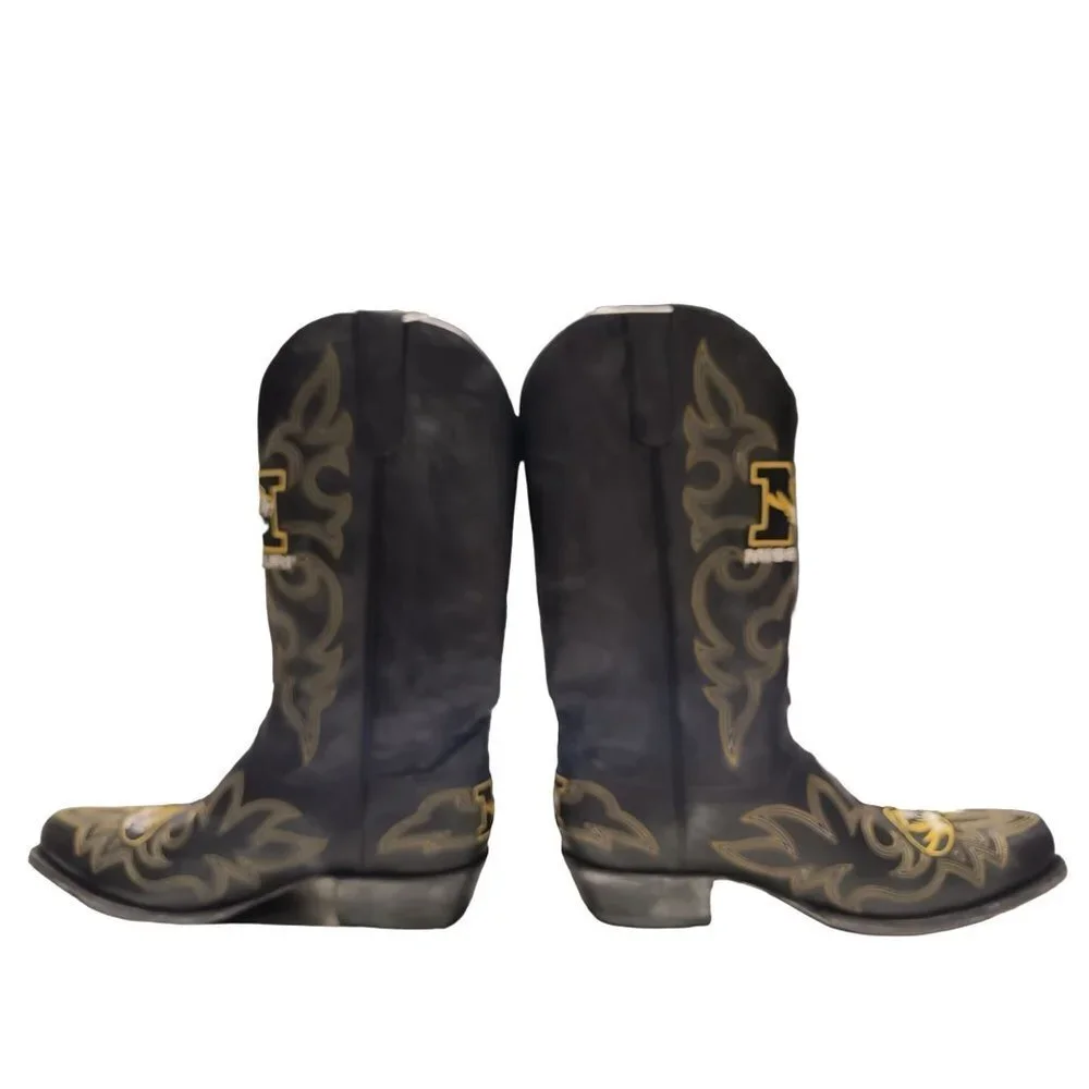 NCAA Missouri Tigers Men's Board Room Style Boots NWT Embroidered Men's Sz 10.5D